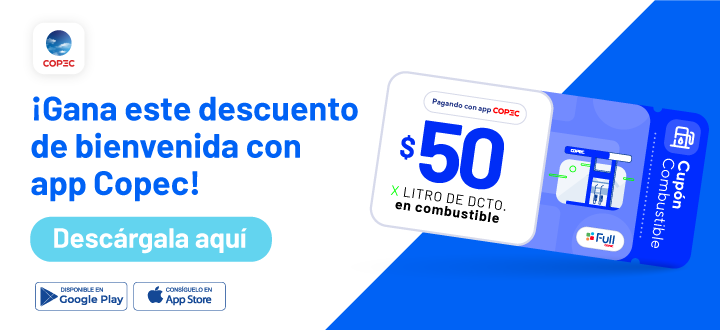 Descuento bienvenida app Copec